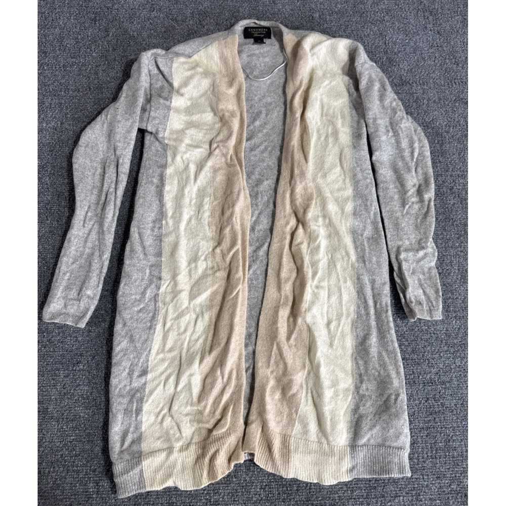 Charter Club‎ 100% Cashmere Cardigan Long Colorblock Size XS Artsy Office